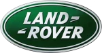 Logo Land Rover w kształcie elipsy z białymi literami na zielonym tle.