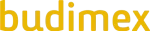 Logo Budimex - żółta nazwa firmy budowlanej